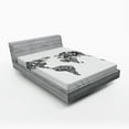 thumbnail image 1 of Ambesonne Sketchy Fitted Sheet, Sketch Style Atlas Exotic, Queen Size, White Black, 1 of 2