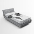 thumbnail image 1 of Ambesonne Sketchy Fitted Sheet, Sketch Style Atlas Exotic, Twin XL Size, White Black, 1 of 2