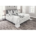 thumbnail image 1 of Ambesonne Sketchy Quilted Bedspread Set 3 Pcs, Hot Air Balloon Clouds, Queen Size, Charcoal Grey White, 1 of 3