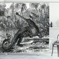 thumbnail image 1 of Ambesonne Sketchy Shower Curtain, Old Crocodile in Forest, 69"Wx75"L, Charcoal Grey, 1 of 3