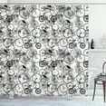 thumbnail image 1 of Ambesonne Sketchy Shower Curtain, Vintage Retro Bicycle, 69"Wx75"L, White and Dark Sepia, 1 of 3
