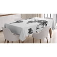 thumbnail image 1 of Ambesonne Sketchy Tablecloth Rectangular Table Cover, Sketch Style Atlas Exotic, 52"x70", White Black, 1 of 4