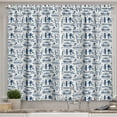 thumbnail image 1 of Ambesonne Ski Pattern Kitchen Curtains, Snowboard Club Ornament, 55"x45", Eggshell and Dark Sky Blue, 1 of 3