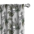 thumbnail image 1 of Ambesonne Skull Window Curtains, Gothic Item on Tropic Leaves, Each 28" W x 63" L, Green Brown Sage Green, 1 of 4