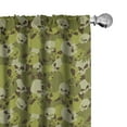 thumbnail image 1 of Ambesonne Skull Window Curtains, Scary Concept Design, Each 28" W x 95" L, Green Pale Green Beige, 1 of 5