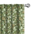 thumbnail image 1 of Ambesonne Skull Curtains, Sketchy Spooky Camouflage, Pair of 28"x84", Pale Green Pale Brown, 1 of 5