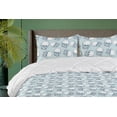 thumbnail image 1 of Ambesonne Skull Down Alternative Quilt Comforter, Sketchy Skeleton Heads Print, Twin, White and Sky Blue, 1 of 5