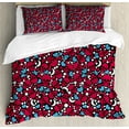 thumbnail image 1 of Ambesonne Skull Duvet Cover Sets, Crosses Hearts Moons, 2-Queen, Multicolor, 1 of 6