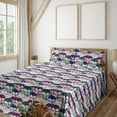 thumbnail image 1 of Ambesonne Skull Fitted & Flat Sheet with Shams 4 Pcs Set, Repetitive Blue Gothic Modern, King, Hunter Green Plum Rose, 1 of 1