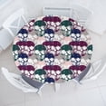 thumbnail image 1 of Ambesonne Skull Fitted Round Tablecloth, Repetitive Blue Gothic Modern, 40"- 44" Diameter, Hunter Green Plum Rose, 1 of 5