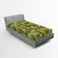 thumbnail image 1 of Ambesonne Skull Fitted Sheet 2 Pcs Set, Scary Concept Design, Twin, Green Pale Green Beige, 1 of 1