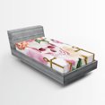 thumbnail image 1 of Ambesonne Skull Fitted Sheet, Anchor Roses Peony Art, Twin XL Size, White Green Pink, 1 of 2