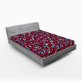 thumbnail image 1 of Ambesonne Skull Fitted Sheet, Crosses Hearts Moons, Full Size, Multicolor, 1 of 2