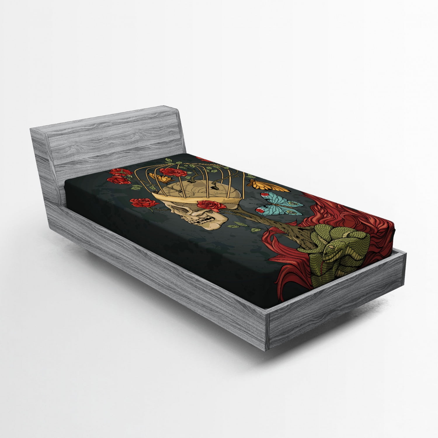 Ambesonne Skull Fitted Sheet, Evil Mexican Sugar, Twin XL Size, Ruby Dark  Grey - Walmart.com, image size:1500x1500
