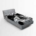 thumbnail image 1 of Ambesonne Skull Fitted Sheet, Gothic Sketch Evil Face, Twin Size, Black White, 1 of 2