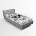 thumbnail image 1 of Ambesonne Skull Fitted Sheet, Oriental Paisley, Twin XL Size, Pale Grey and White, 1 of 3