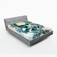 thumbnail image 1 of Ambesonne Skull Fitted Sheet, Scary Deadly Rocker Trio, Full Size, Pale Yellow Emerald, 1 of 3