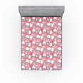 thumbnail image 1 of Ambesonne Skull Fitted Sheet, Skeleton Heads Meadow Pattern, Queen Size, Coral and Dark Blue Grey, 1 of 5