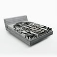 thumbnail image 1 of Ambesonne Skull Fitted Sheet, Skull Astronaut Man, Full Size, Black and White, 1 of 2
