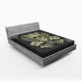 thumbnail image 1 of Ambesonne Skull Fitted Sheet, Vector Skull Poker Cards, Full Size, Dark Grey Tan Beige, 1 of 2