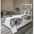 thumbnail image 1 of Ambesonne Skull Fitted & Top Sheet Set with Sham, Sugar Skull Colorful Mexican, Multicolor, 1 of 4