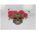 Ambesonne Skull Flower Jigsaw Puzzle Durable Cardboard, Folk Ethnic