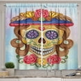 thumbnail image 1 of Ambesonne Skull Kitchen Curtains, Spanish Mexican, 55"x24", Multicolor, 1 of 1