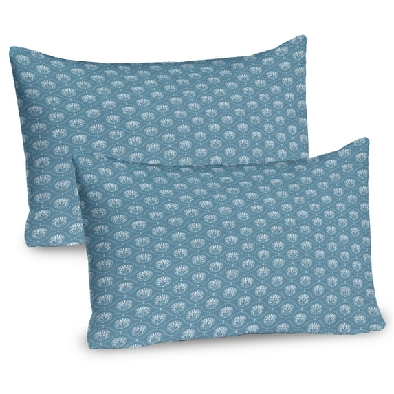 Ambesonne Skull Pillow Sham 2 Pack, Pastel Tones Calavera Art, 30"x20", Blue Grey White