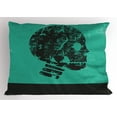 thumbnail image 1 of Ambesonne Skull Pillow Sham, Abstract Human Skeleton, 36" X 20", Jade Green and Black, 1 of 2