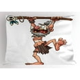 thumbnail image 1 of Ambesonne Skull Pillow Sham, Witch Doctor Magician, 26" X 20", White and Brown, 1 of 2