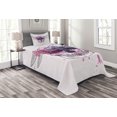 thumbnail image 1 of Ambesonne Skull Quilted Bedspread Set 2 Pcs, Skull Dragonfly Grunge, Twin Size, Purple Pink Black, 1 of 3