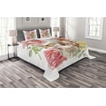 thumbnail image 1 of Ambesonne Skull Quilted Bedspread Set 3 Pcs, Romantic Roses Floral, King Size, Pink Beige Yellow, 1 of 3