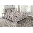 thumbnail image 1 of Ambesonne Skull Quilted Coverlet 3 Pcs, Day of the Dead Theme, King Size, White Blush Black, 1 of 1