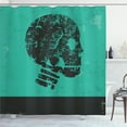 thumbnail image 1 of Ambesonne Skull Shower Curtain, Abstract Human Skeleton, 69"Wx75"L, Jade Green and Black, 1 of 5