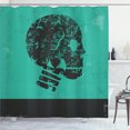 thumbnail image 1 of Ambesonne Skull Shower Curtain, Abstract Human Skeleton, 69"Wx84"L, Jade Green and Black, 1 of 5