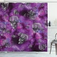 thumbnail image 1 of Ambesonne Skull Shower Curtain, Halloween in Outer Space, 69"Wx75"L, Black and Purple, 1 of 3