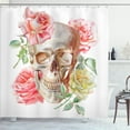 thumbnail image 1 of Ambesonne Skull Shower Curtain, Romantic Roses Floral, 69"Wx84"L, Pink Beige Yellow, 1 of 4