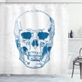 thumbnail image 1 of Ambesonne Skull Shower Curtain, Skull Science Elements, 69"Wx70"L, Blue White, 1 of 5