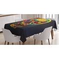 thumbnail image 1 of Ambesonne Skull Tablecloth Rectangular Table Cover, Colorful Skeletons Flowers, 60"x84", Multicolor, 1 of 3