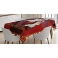 thumbnail image 1 of Ambesonne Skull Tablecloth Rectangular Table Cover, Dead Corpse Girl, 52"x70", Maroon Ruby and Burgundy, 1 of 4