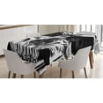 thumbnail image 1 of Ambesonne Skull Tablecloth Rectangular Table Cover, Gothic Sketch Evil Face, 60"x90", Black White, 1 of 4