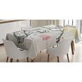 thumbnail image 1 of Ambesonne Skull Tablecloth Rectangular Table Cover, Skating Skeleton Boy, 60"x90", Pale Grey and Cream, 1 of 4