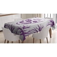 thumbnail image 1 of Ambesonne Skull Tablecloth Rectangular Table Cover, Spooky Gothic Halloween, 52"x70", Purple, 1 of 3