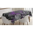 thumbnail image 1 of Ambesonne Skull Tablecloth Rectangular Table Cover, Spooky Smiling Skeleton, 60"x84", Purple Grey and Black, 1 of 4