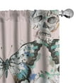 thumbnail image 1 of Ambesonne Skulls Butterflies Curtains, Gothic Splashes, Pair of 28"x63", Pale Rose Teal and Umber, 1 of 5