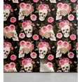 thumbnail image 1 of Ambesonne Skulls and Roses Peel & Stick Wallpaper for Home, Peonies on Skull, 13"x100", Pink Laurel Green Black, 1 of 1