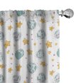 thumbnail image 1 of Ambesonne Sky Curtains, Earth and Star Characters Art, Pair of 28"x63", Pale Teal Orange and Mustard, 1 of 4