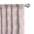 thumbnail image 1 of Ambesonne Sky Curtains, Sleeping Star Moon Cloud Art, Pair of 28"x84", Pale Pink Pastel Yellow, 1 of 4
