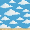 thumbnail image 1 of Ambesonne Sky Fabric by the Yard Upholstery, Fluffy Clouds Cumulus Motif, 3 Yards, Azure Blue and White, 1 of 1