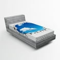 thumbnail image 1 of Ambesonne Sky Fitted Sheet, Clouds Scene from Crack Modern, Twin Size, White and Blue, 1 of 2